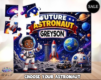 Rompecabezas personalizado de futuro astronauta para niños: Rompecabezas espacial con nombre personalizado, juguetes educativos para el aprendizaje temprano, ideas para regalos de cumpleaños.