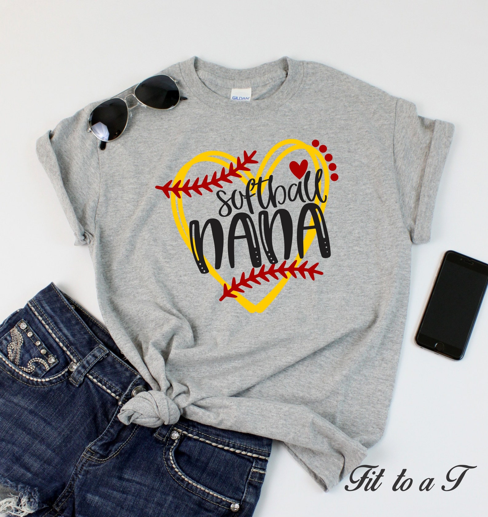 Softball Nana TShirt Softball Nana TBall Mom Gift Etsy