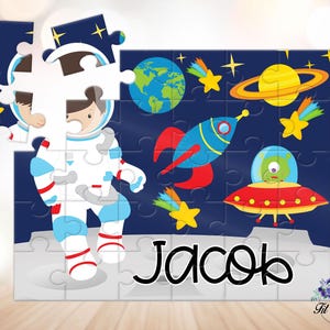 Personalized Astronaut Jigsaw Puzzle, Outer Space Puzzle, Gifts for Kids, Birthday Gifts, Party Favors, Learning Toys