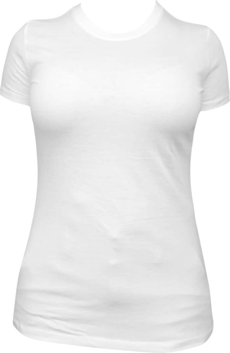May include: A plain white t-shirt with short sleeves and a crew neck.
