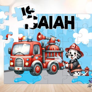 Personalized Firefighter Jigsaw Puzzle, Learning Toys, Birthday Gift Ideas, Stocking Stuffers, Firetruck Lover Gift, Gifts for Kids
