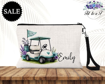 Neceser de golf personalizado: Par Tee Time, regalo personalizado para golfistas, neceser con cremallera para carrito de golf, estuche de aseo, regalo para ligas de golf.