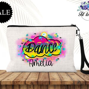 Personalized Dance Cosmetic Bag, Makeup Bag, Accessory Bag, Dance Team Gifts, Recital Gift, Gifts for Her, Wristlet Purse