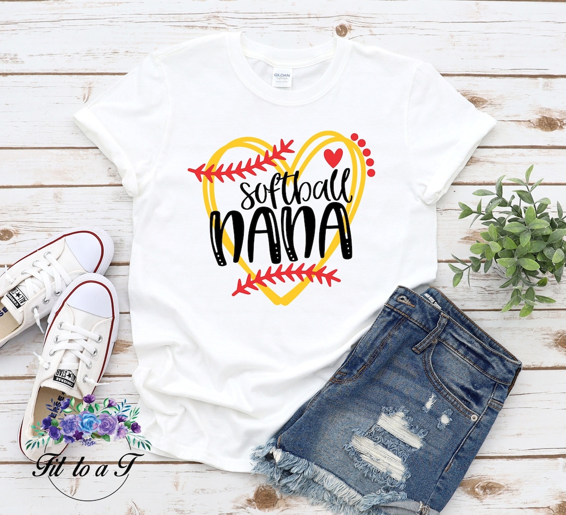 Custom Softball Nana T-Shirt, Softball Nana, Softball Mom Gift Model T8si247