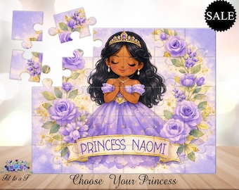 Rompecabezas de princesa personalizado para niñas: Rompecabezas con nombre personalizado, elige tu diseño de princesa, ideas para regalos de cumpleaños.