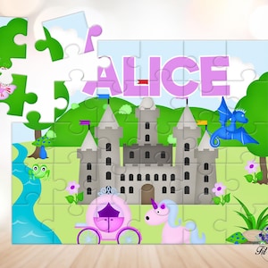 Personalized Fairytale Castle Jigsaw Puzzle, Gifts for Kids, Birthday Gifts, Stocking Stuffers, Learning Toys, Custom Name Puzzle