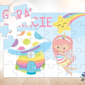 Personalized Unicorn Fairy Jigsaw Puzzle, Birthday Gift Ideas, Easter Basket Stuffers, Unicorn Lover Gift, Gifts for Kids, Learning Toys