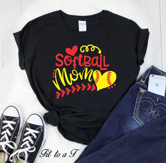 Softball Mom TShirt Softball Mom Fan Wear Spirit Wear Etsy