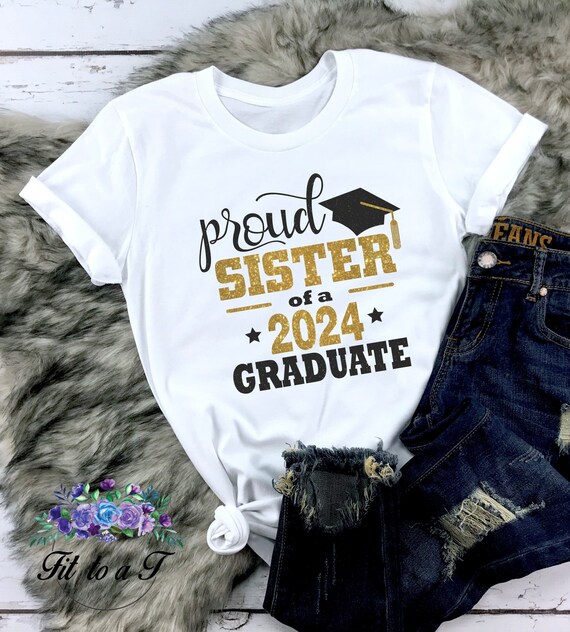 Orgullosa hermana de una camiseta de posgrado hermana de graduacion camiseta de graduacion de la escuela secundaria graduacion 2024 camisas de graduacion familiares a juego Etsy Mexico