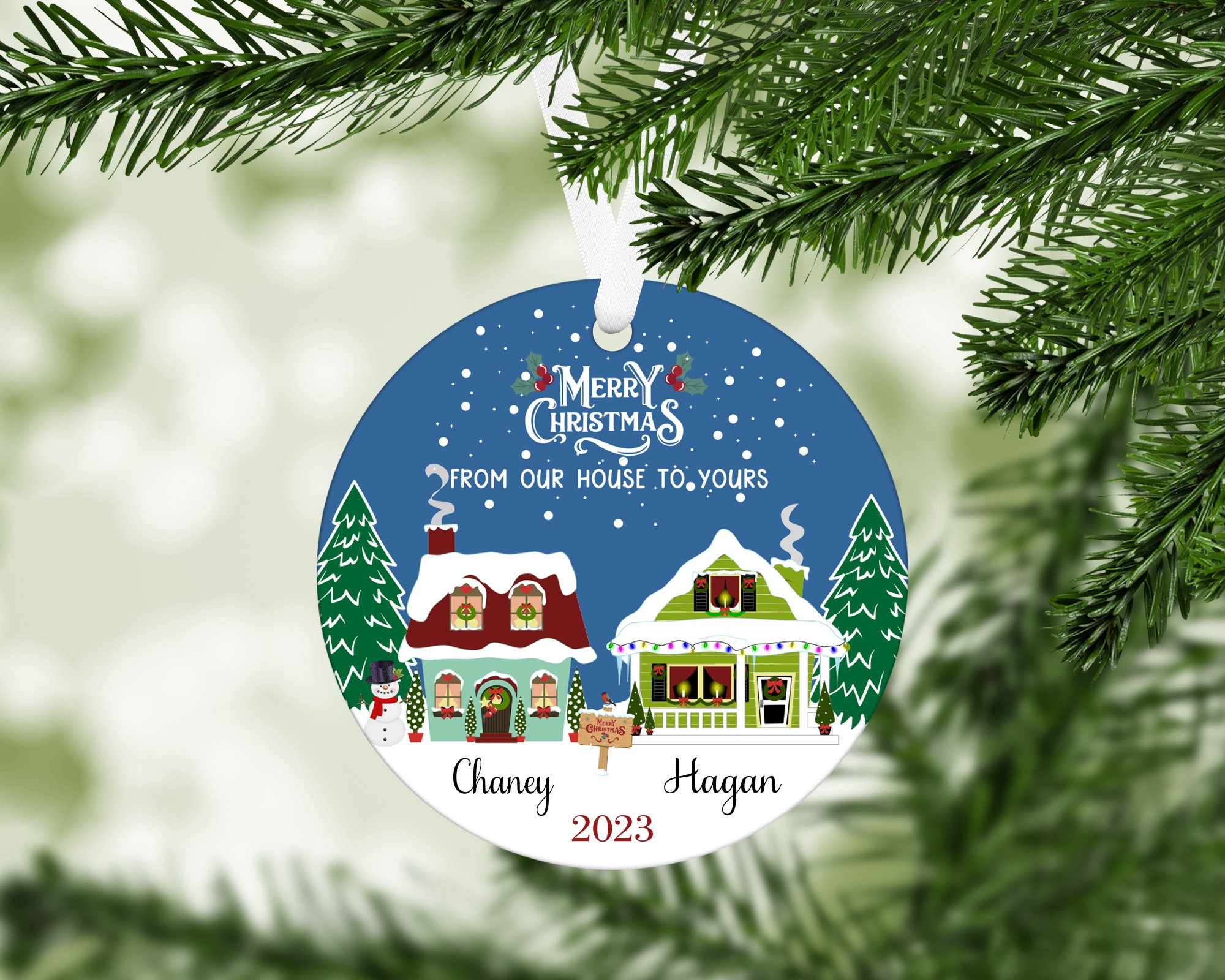 Neighbor Personalized Christmas Ornament From Our House to Yours New Home  for Thanks Great Neighbor Housewarming Wedding Owner Thank You 