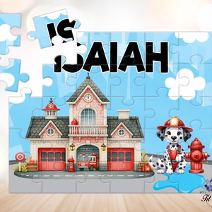 Personalized Firefighter Jigsaw Puzzle for Kids, Learning Toys, Birthday Gift Ideas, Stocking Stuffers, Firetruck, Custom Name Puzzle