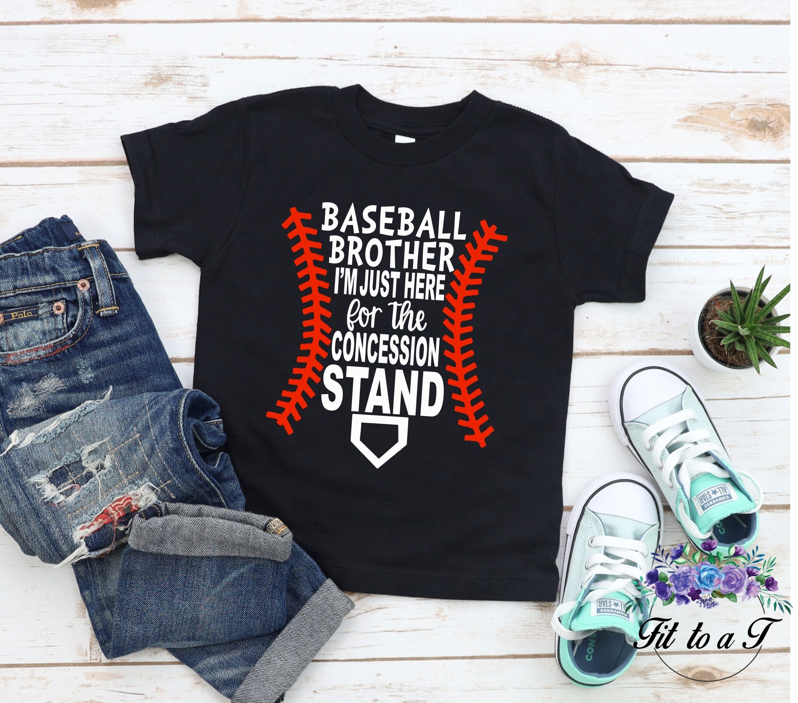Baseball Brother T Shirt - Just Here For Concession Stand Baseball Brother T Shirt - Just Here For Concession Stand