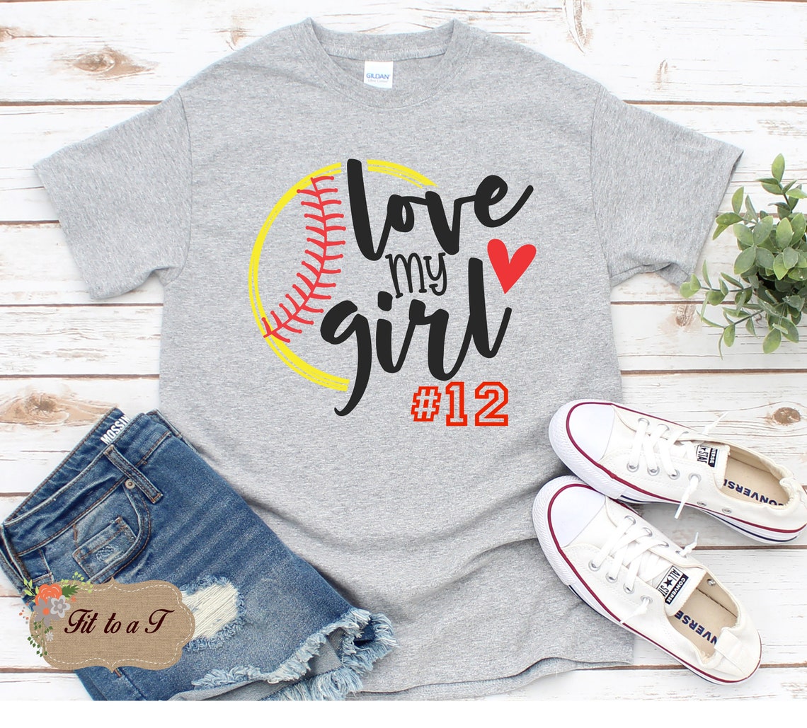 Love My Girl Softball Tee Spirit Wear Softball Mom Gift Etsy