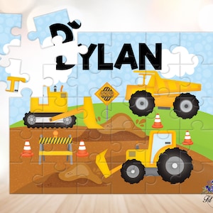 Personalized Construction Jigsaw Puzzle, Learning Toys, Birthday Gifts for Boys, Easter Basket Stuffers, Gifts for Kids, Party Favors