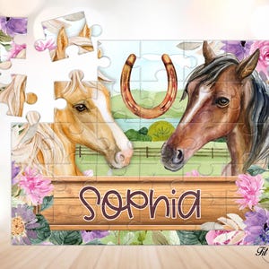 Personalized Horse Jigsaw Puzzle, Gifts for Kids, Birthday Gift ideas, Easter Basket, Stocking Stuffers, Educational Toys, Pony Lover Gift