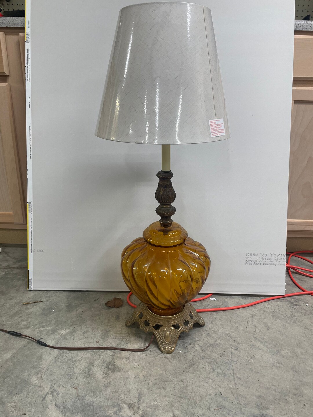 Vintage EF EF Industries Amber Lamps Etsy