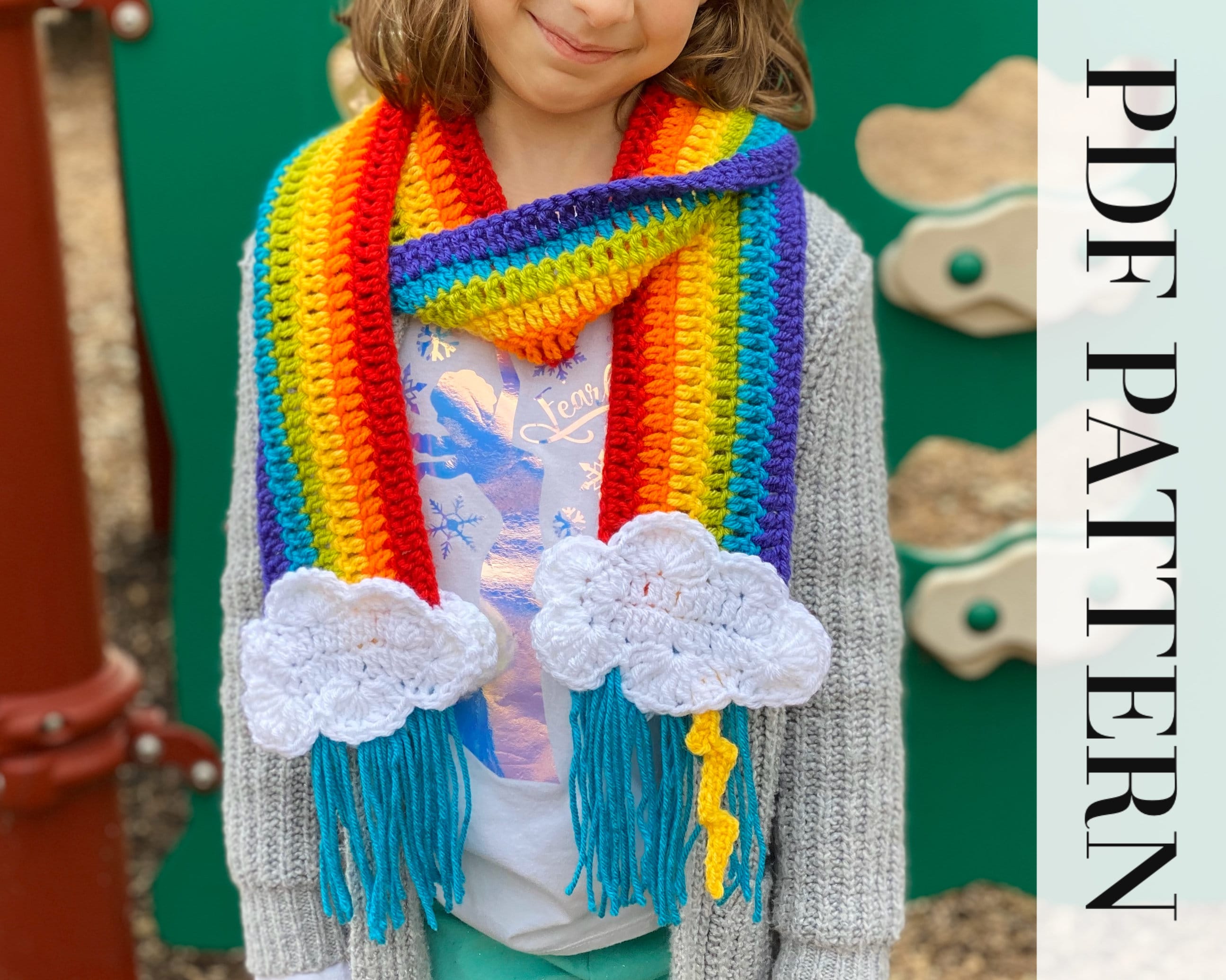 CROCHET PATTERN Rainbow Scarf - Etsy
