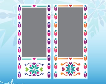May include: Two printable screen door covers with a colorful geometric design featuring a snowflake motif. The text "the DREAM SHOPPE" and "Screen Door Cover instant digital download" is included in the image.