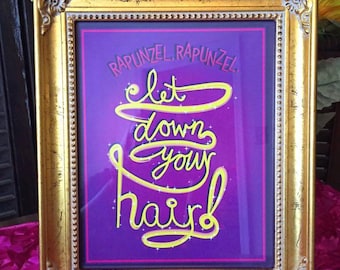 Rapunzel, Rapunzel Let Down Your Hair Digital Print • 8X10 Tangled Rapunzel Disney Princess Party