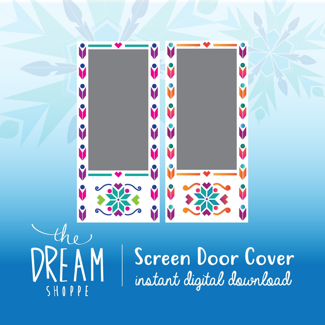 Digital Download 36X80 Frozen Themed Screen Door Covers Etsy
