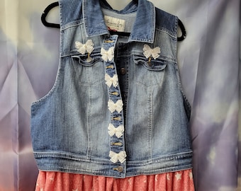 Plus Size Upcycled Vest One-of-a-Kind Size 2X