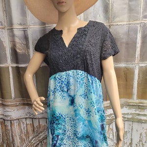 Upcycled Hi-Lo Dress Lace Large/X-Large Boho Dressy