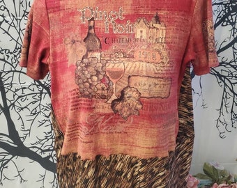 Re-Made, Re-Designed Upcycled Print Cotton Top See Measurements for size