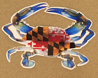 SALE! Maryland Flag BLUE Crab Vinyl Window Decal SALE!