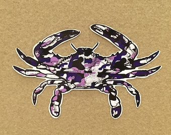 Purple Camo Crab 5&quot; Decal Sticker