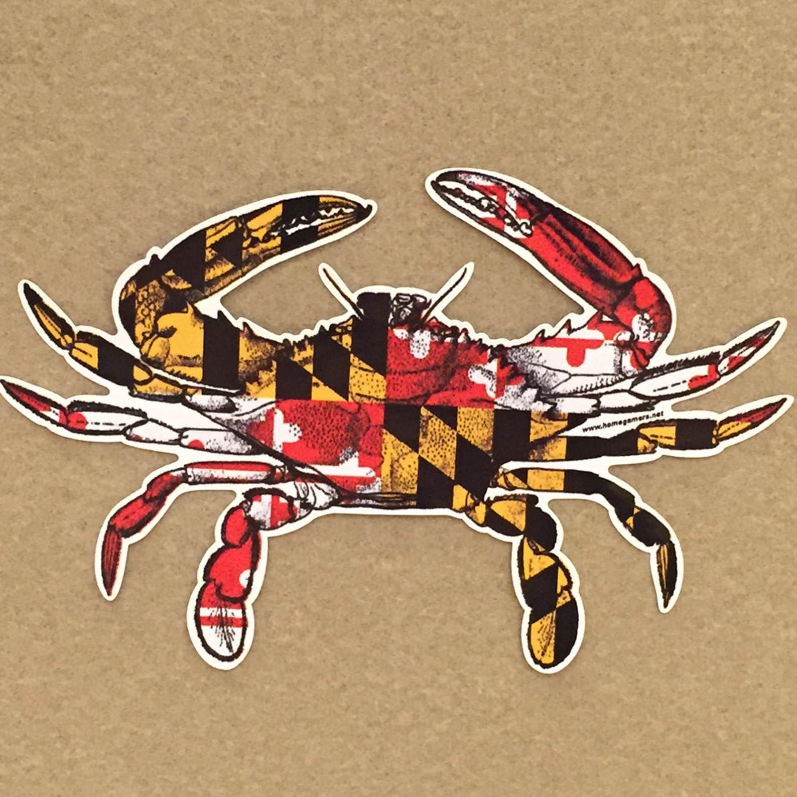 Maryland Flag Crab Vinyl Decal | Etsy