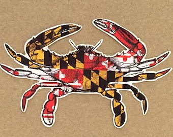 Maryland Flag Crab Vinyl Decal