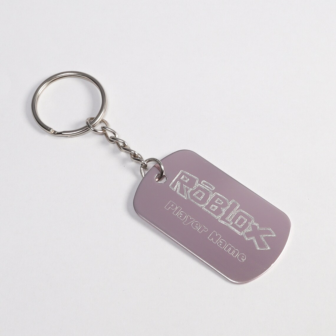 Rose Gold personalised Roblox key ring dog tag with your Etsy