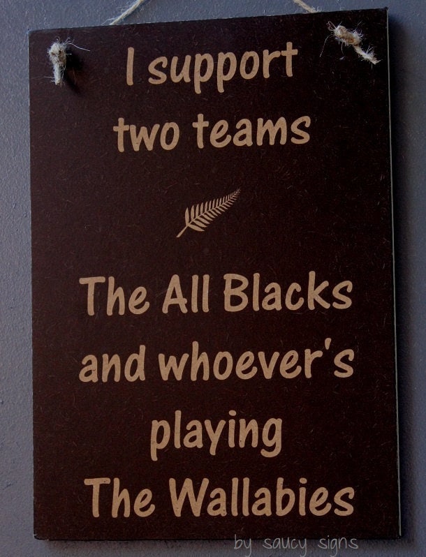 Simple Game Rugby Sign Kiwi New Zealand All Blacks Football Sign 