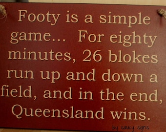 Queensland Simple Game State of Origin Rugby League Footy Football Sign Bar Pub Man Cave