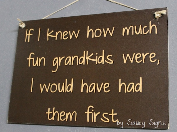 Grandkids First Grandparents Kids Chic Shabby Cute Wood Sign Rustic Home Decor