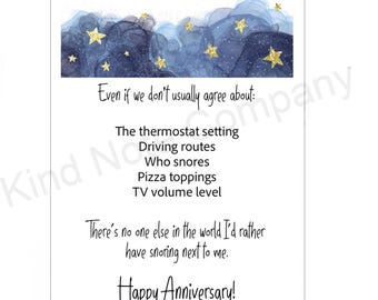 DIGITAL Anniversary card, funny card about snoring (Digital Download)