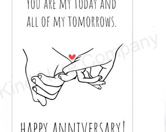 Printable Anniversary Card: Love Note, Blank Inside (PDF, PNG)