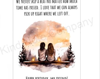DIGITAL Heartfelt Birthday Card For Good Friend, Old friend (Digital Download)