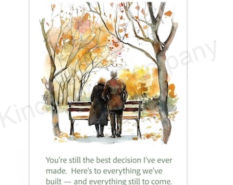 DIY Anniversary or Valentine note card, husband, wife, printable card blank inside