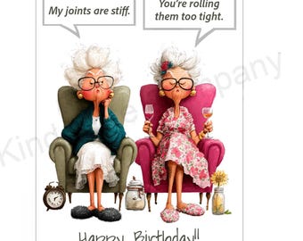 Funny Birthday Note Card: Printable A2 Greeting Card (PDF/PNG)