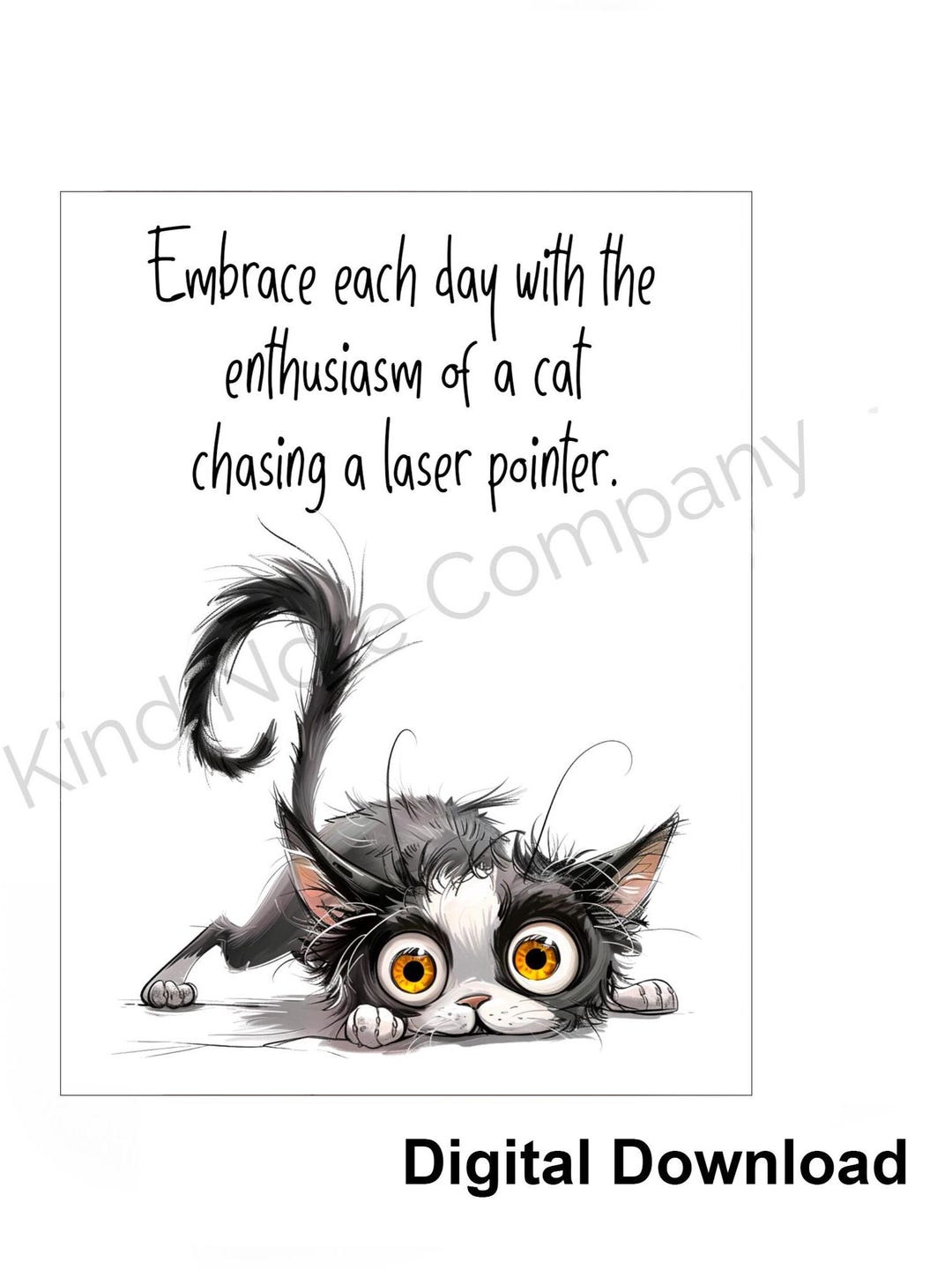 DIGITAL Funny Cat Note Card: Printable Stationery for Cat Lovers (PDF ...