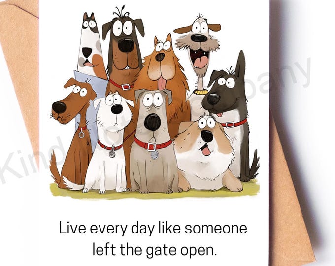 Funny Dog Note Card: Surprised Dogs, Motivational Quote
