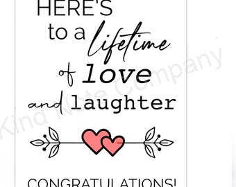 DIY Wedding Congratulations Card: Printable Blank Note (PDF/PNG)
