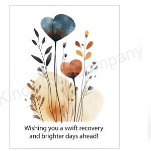 DIY Get Well Soon note card, swift recovery, printable card, blank inside
