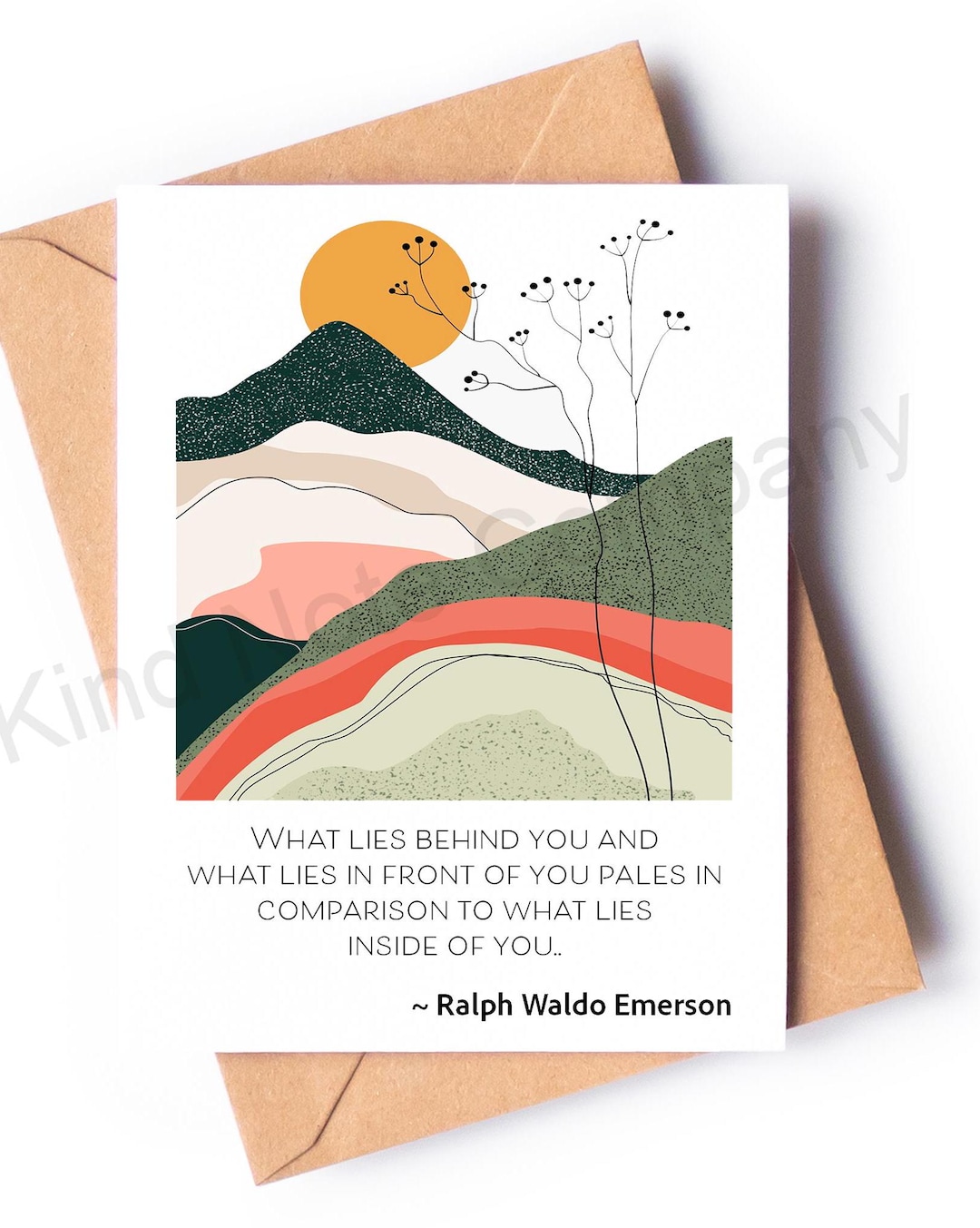Emerson Quote Note Card: Inspirational Greeting Card - Etsy