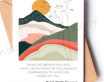 Emerson Quote Note Card: Inspirational Greeting Card