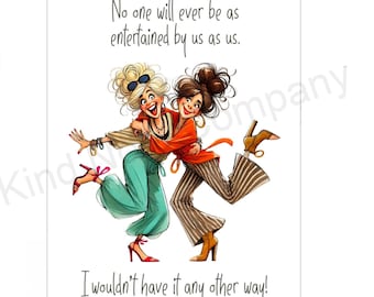 Funny friendship notecard, good friend, good times (PDF/PNG Digital Download)