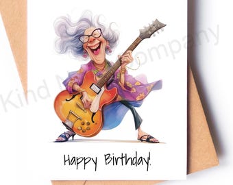 You're still a rockstar, Funny Happy Birthday Card with envelope, Blank Inside