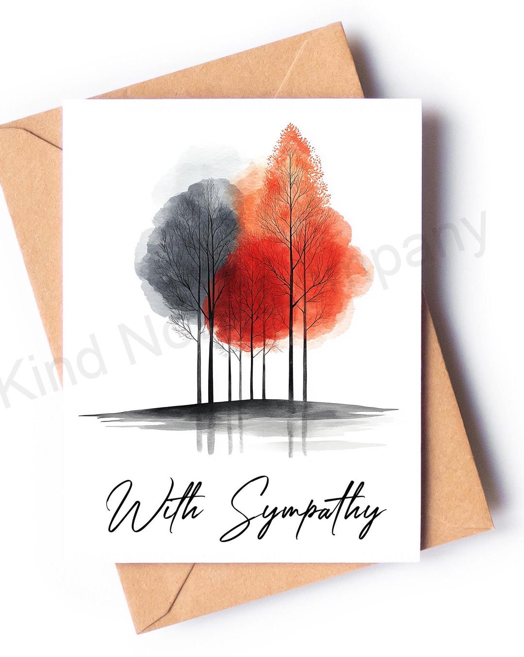 Sympathy Note Card: Colorful Tree Design, Blank Inside - Etsy