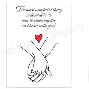 DIY Expression of love note card, holding hands, significant other, printable card, blank inside